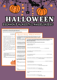 Egzamin Ósmoklasisty – HALLOWEEN | Zestaw zadań egzaminacyjnych z języka angielskiego (reakcje językowe, uzupełnianie dialogów, czytanie ze zrozumieniem, tłumaczenia, e-mail)