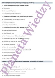 🌞WAKACYJNE REAKCJE JĘZYKOWE🌞- KARTA PRACY – SUMMER HOLIDAY - KLASY 4-8 SZKOŁY PODSTAWOWEJ- PRZYKŁADOWE DIALOGI NA WAKACJACH, NA LOTNISKU, W RESTAURACJI ITP., PYTANIA I SLOWNICTWO POTRZEBNE W PODRÓŻY, BUDOWANIE WŁASNYCH DIALOGÓW+ ODPOWIEDZI