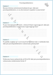 Prawdopodobieństwo - karta pracy