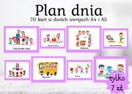 Plan dnia - 70 kart w dwóch wersjach A4 i A5