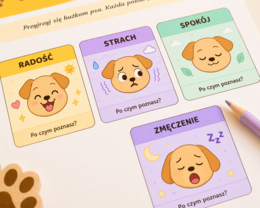 Psie emocje – plansza emocji dla przedszkolaka