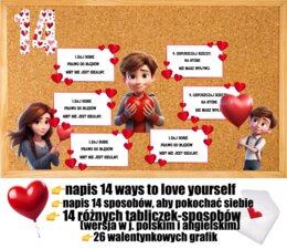 Gazetka Walentynki Valentine’s Day w j. polskim i angielskim