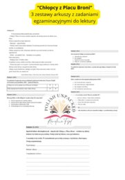 Zestaw 3 arkuszy egzaminacyjnych czytanie ze zrozumieniem "Chłopcy z Placu Broni" Ferenc Molnar, egzamin ósmoklasisty -20%