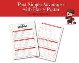 Past Simple adventures with Harry Potter- Zadania gramatyczne na przećwiczenie czasu Past Simple - czasowniki regularne, nieregularne, zdania twierdzące, przeczenia i pytania.