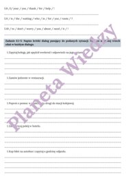 REAKCJE JĘZYKOWE - Zbiór zadań do egzaminu ósmoklasisty z języka angielskiego. Poziom A2/A2+ - codzienne sytuacje, uzupełnianie dialogów, tłumaczenie, dopasowywanie pytań