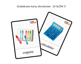 Back to school - school supplies - zestaw 6 kart pracy na początek roku szkolnego, przybory szkolne, wyposażenie klasy, karty obrazkowe, sudoku, I spy, przedszkole, zerówka. worksheets, very young learners, ESL, EFL