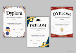 Dyplomy Ukończenia Klasy Pierwszej - zestaw