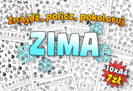 Znajdź, policz, pokoloruj - ZIMA