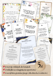 WKLEJKI DO KSIĄŻEK, LIST GRATULACYJNY, ZA WYNIKI W NAUCE, OSIĄGNIĘCIA SPORTOWE