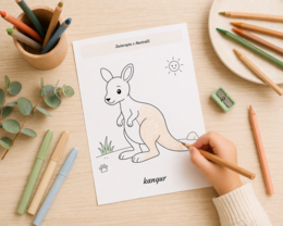 Kolorowanka: Zwierzęta z Australii