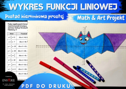 Wykres funkcji liniowej - Postać kierunkowa prostej. Math and Art Projekt Halloween.