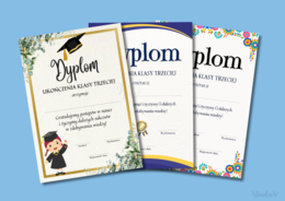 Dyplomy Ukończenia Klasy Trzeciej - zestaw
