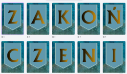 Napis "ZAKOŃCZENIE PRZEDSZKOLA"