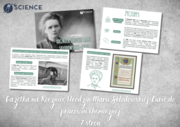 Gazetka na Rocznicę Urodzin Marii Skłodowskiej-Curie do pracowni chemicznej