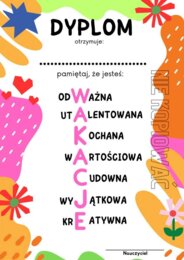 DYPLOMY NA KONIEC ROKU