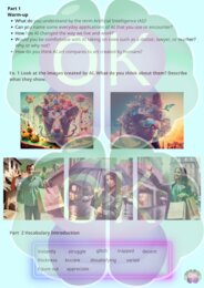 🤖 Artificial Intelligence – Can Machines Be Creative? (Poziom B1/B2 – lekcja na podstawie filmu z YouTube)sztuczna inteligencja, angielski, AI, karty pracy, film edukacyjny, język angielski, matura, B1, B2, kreatywność, pisanie rozprawki, nauka przez fil