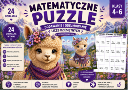 Matematyczne puzzle – dodawanie i odejmowanie liczb dziesiętnych | poziom trudniejszy | klasy 4–6