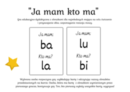 Gra dydaktyczna "Ja mam kto ma" ?️SYLABY OTWARTE - 200 kart - 6 zł - wersja A5