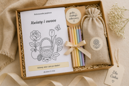 Kolorowanka językowa: Kwiaty i owoce