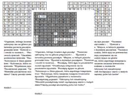 Pasożytnictwo - wykreślanka dla klasy 8