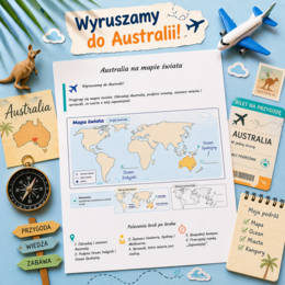 Karta pracy: „Australia na mapie świata”
