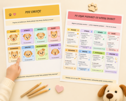 Psie emocje – plansza emocji dla przedszkolaka