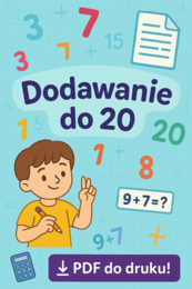 Dodawanie w zakresie do 20. Karta pracy. Sprawdzian