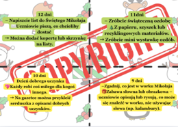 🎄 Gazetka „Odliczanie do Mikołajek| 2 plakaty 4x A4|Zadania dla dzieci na każdy z 12 dni| Malowanka z elfem w 2 wersjach|+ grafika niespodzianka!