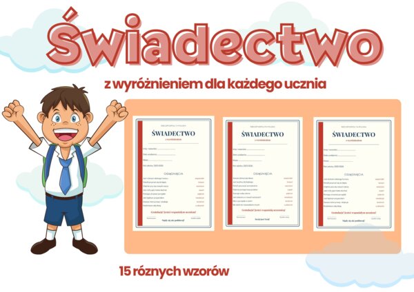 Świadectwo z wyróżnieniem ( czerwony pasek)