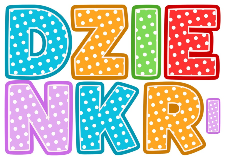 Napis - dzień kropki