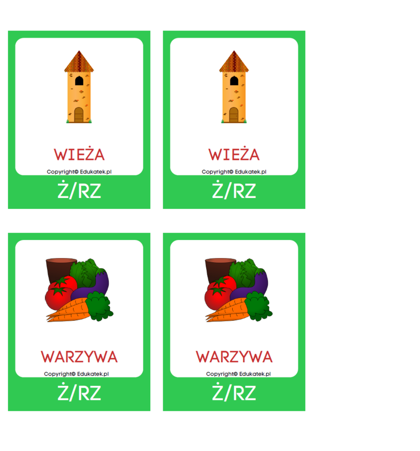 Memory logopedyczne – głoski szumiące