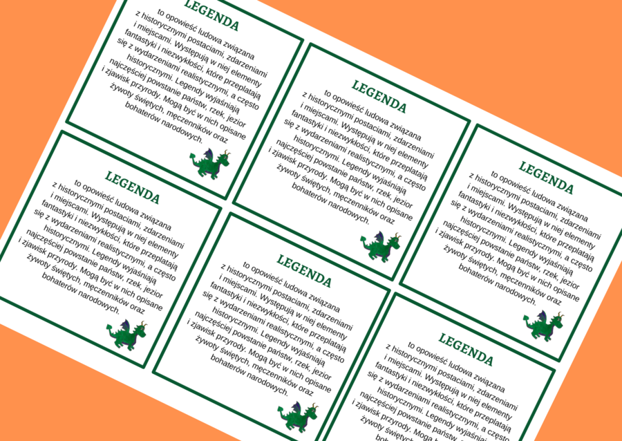 LEGENDA – epika – cechy – wklejka