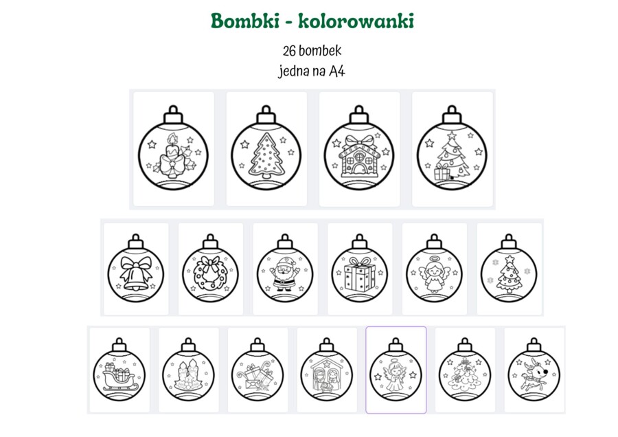 Bombki - kolorowanki pdf