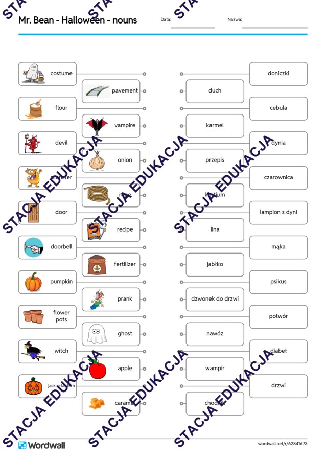 Halloween – materiały do nauki angielskiego z Mr. Beanem (A2–B1)