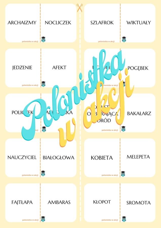 Archaizmy - gra typu DOMINO