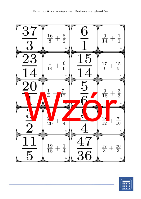 Domino - Dodawanie ułamków | matematyka