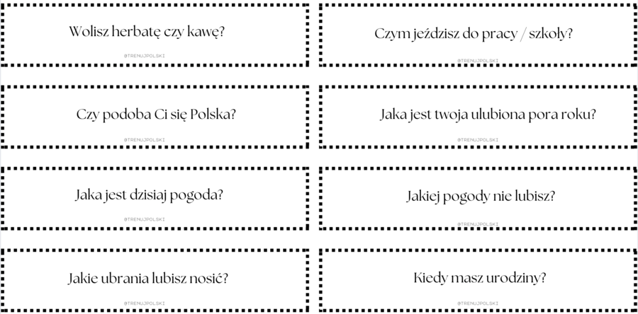 Losuj i mów! 🎲 – pytania na poziomie A1 🗣️