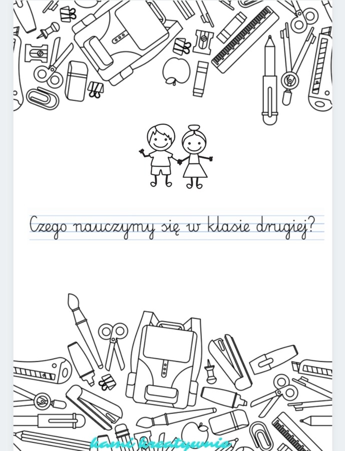 Czego nauczymy się w klasie drugiej- wersja do pokolorowania