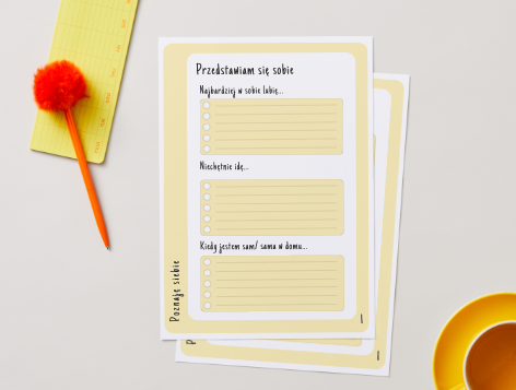 Karty pracy Poznaję siebie dla pedagoga, psychologa, wychowawców do pracy terapeutycznej