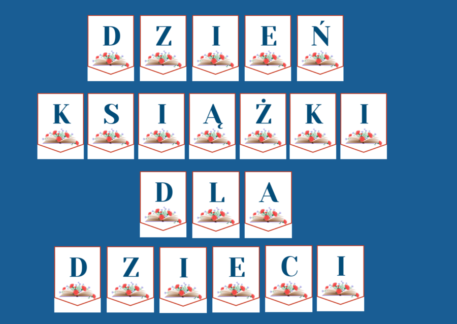 DZIEŃ KSIĄŻKI DLA DZIECI – girlanda – napis – gazetka – wersja 3
