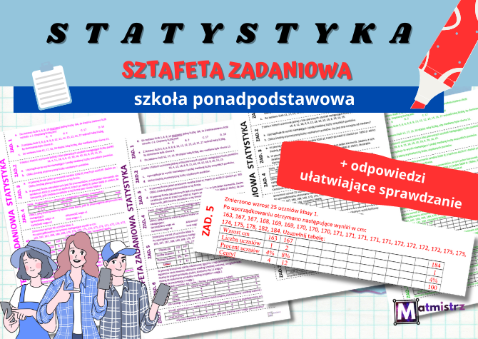 Sztafeta zadaniowa STATYSTYKA dla szkoły ponadpodstawowej