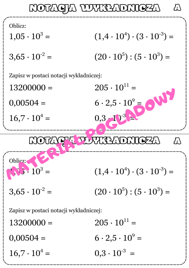 Szybkie karteczki - potęgi i pierwiastki. Klasa 7. Klasa 8.