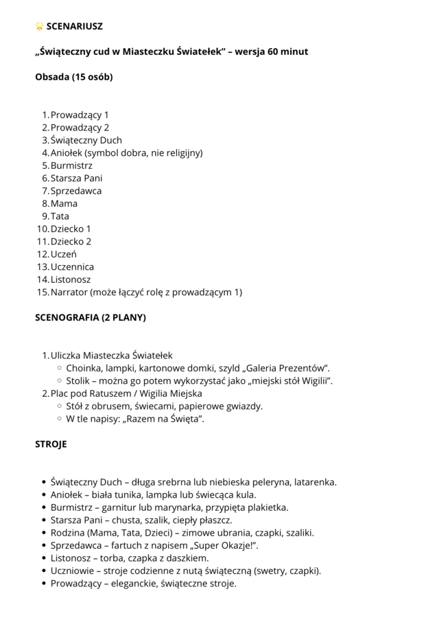 PAKIET 3 SCENARIUSZY NA JASEŁKA 🎄(klasy 4-8)