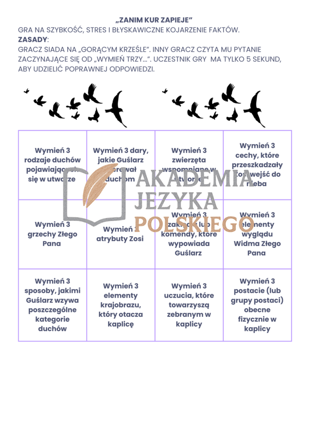 Gra karciane Dziady  cz II E8