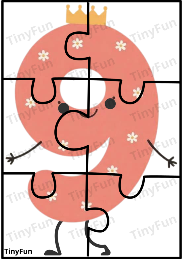 🧩🔢 Moje Pierwsze Puzzle – Cyfry 0–9. Nauka Cyferek.