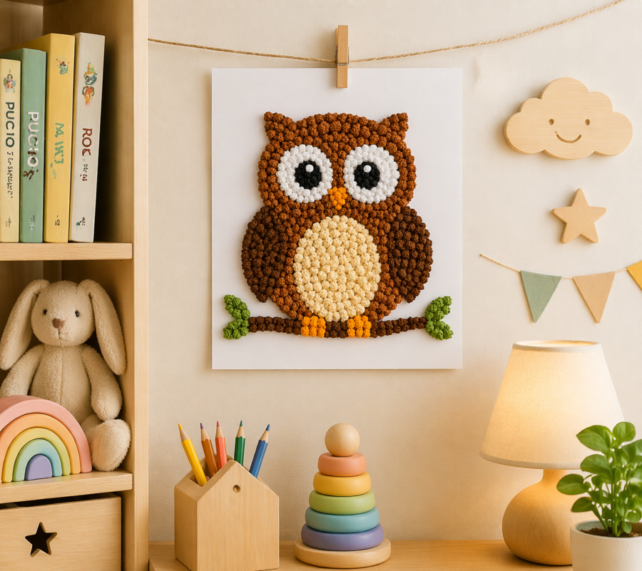 Naklej sowę – praca sensoryczna