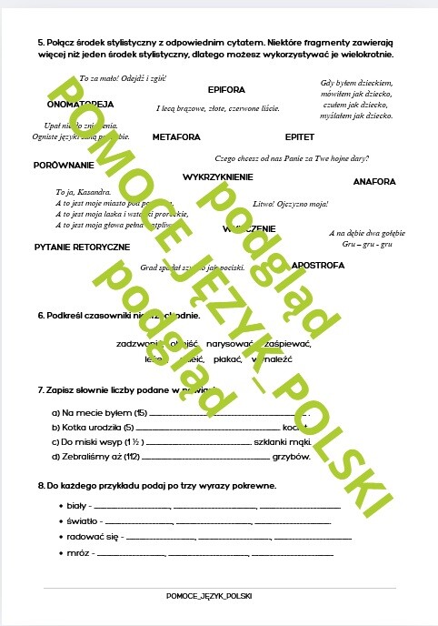 Dzień Języka Ojczystego - zadania dla kl. 7