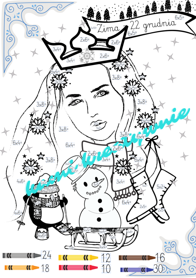 Zima - mnożenie do 30