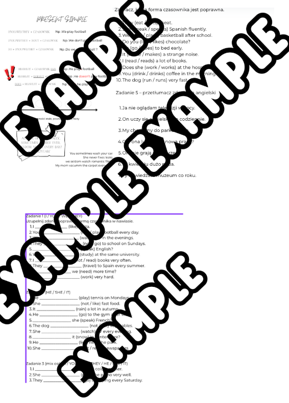 Present Simple- zadania i omówienie czasu