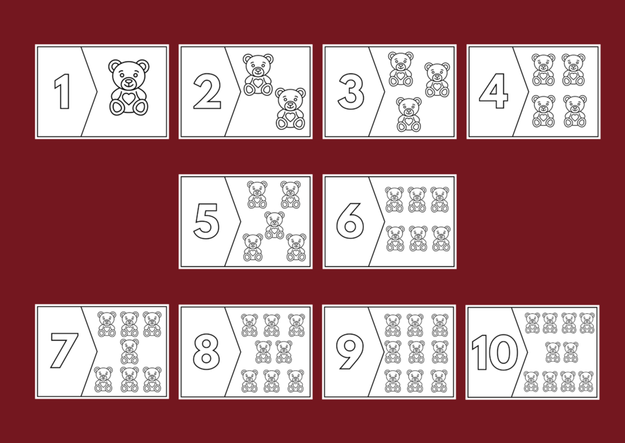 MISIOWE LICZENIE – Dzień Pluszowego Misia - puzzle – układanka- układanki – biblioteka – świetlica – przedszkole – 2 wersje